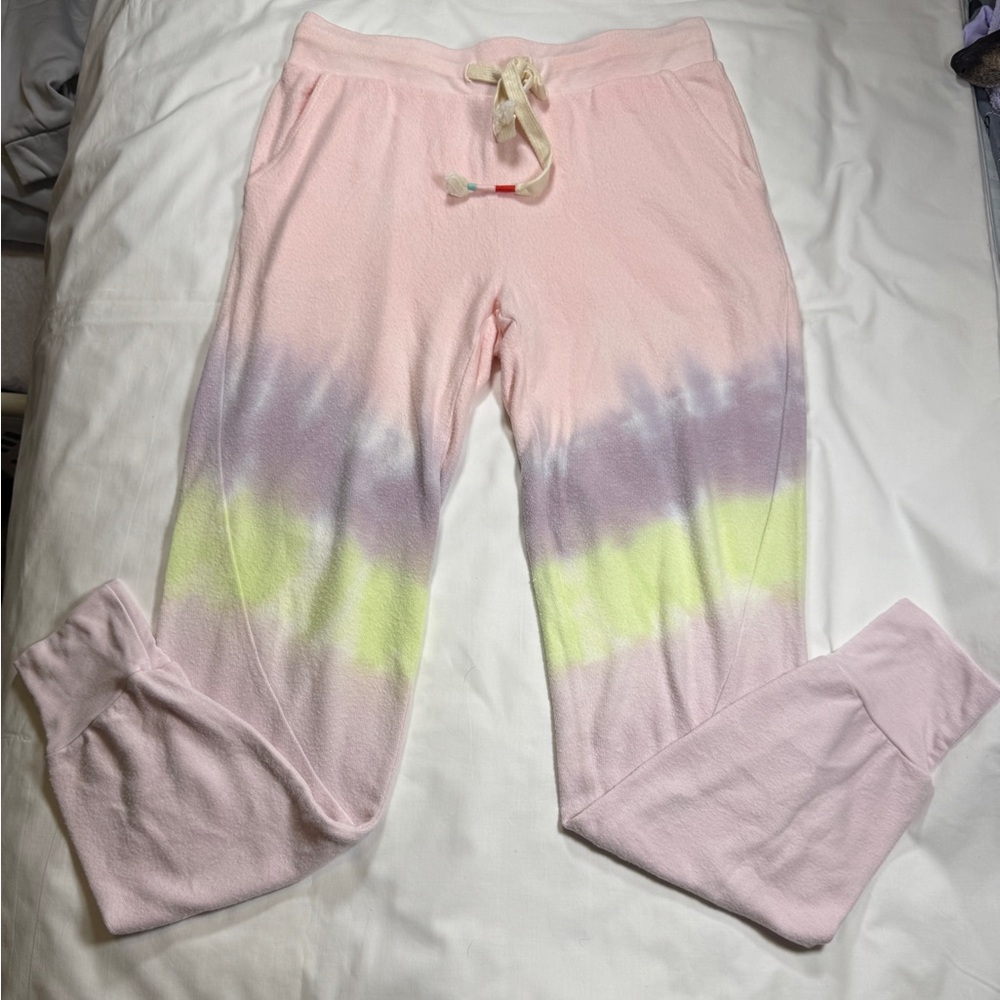 Wildfox Tie-Dye Jogger style Sweatpants - Pink, Purple, Yellow
